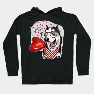 Husky Spread Love, Husky, Husky Dog, Husky Gift, Husky Gifts, Husky Print, Husky Art, Husky Painting, Husky Mom, Husky Dad, Gift For Husky Lover, Husky Lover Gift, Husky Owner, Husky Owner Gifts Hoodie